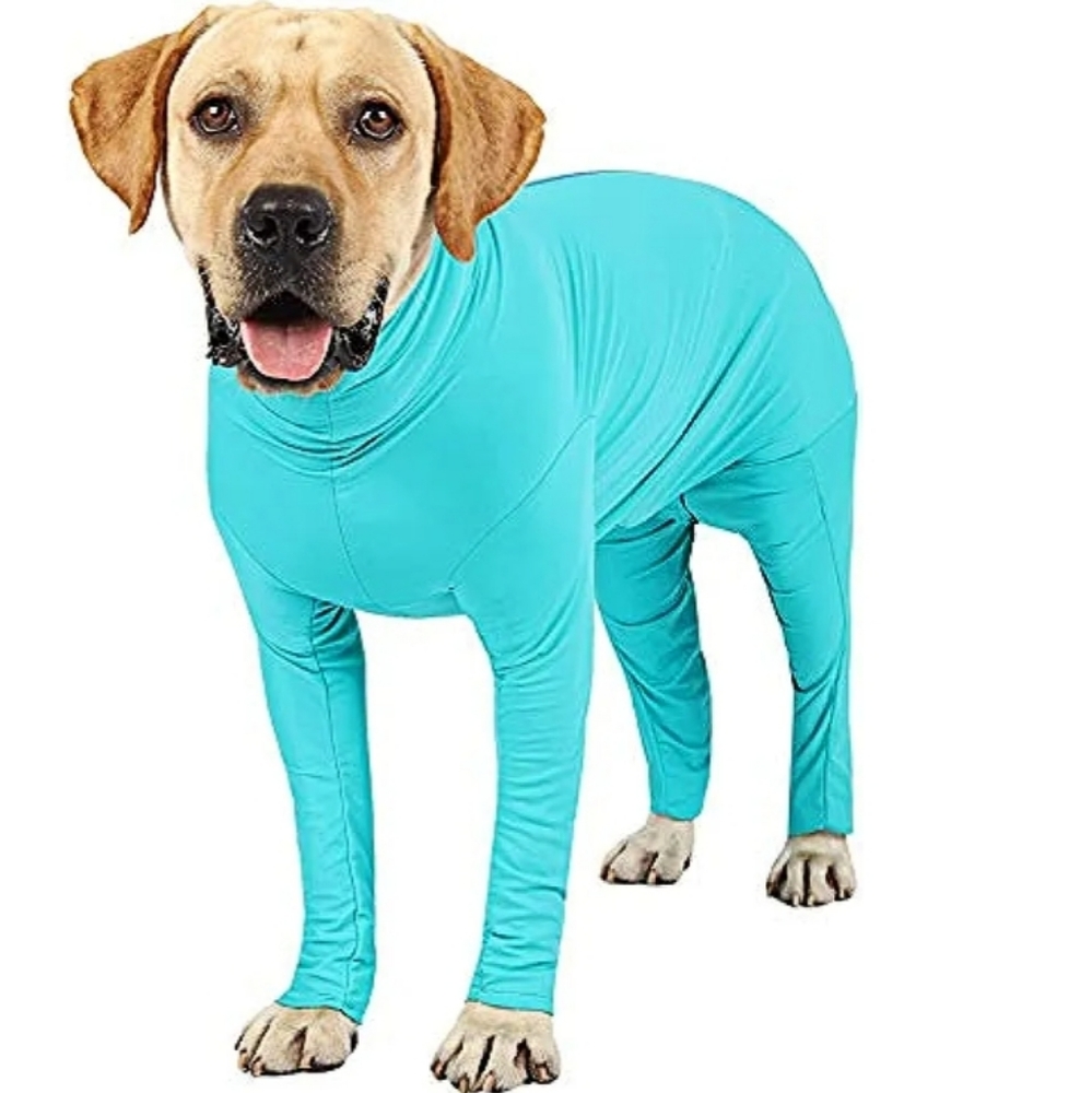Dog anti shedding surgery recovery suit zipper with free tail hole 23-33lb